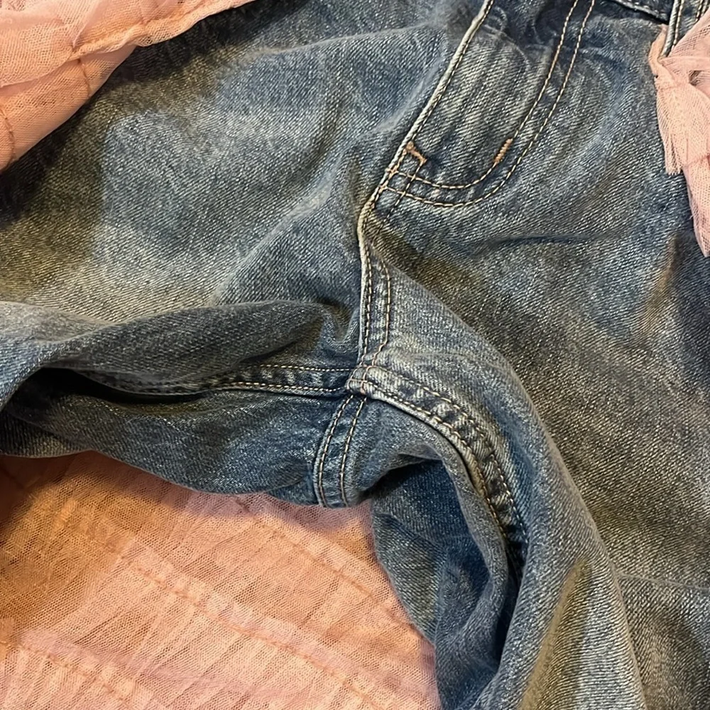 We The Free People Pirouette Tulle Ruffles Tutu Balletcore Jeans 26 NWT